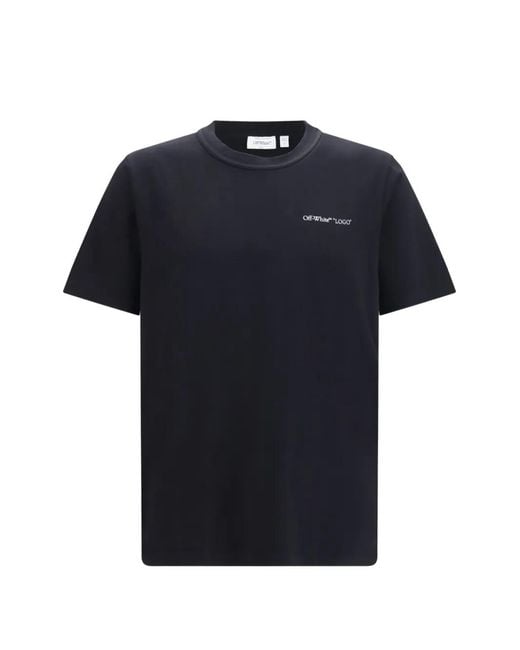 Off-White c/o Virgil Abloh Blue Logo-Print Short-Sleeved T-Shirt for men