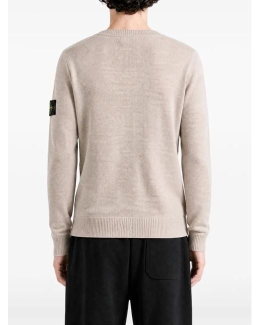 Stone Island White Logo-Patch Sweater for men