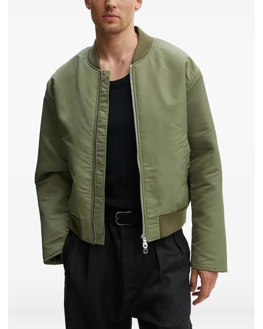 sunflower Green Double-Zip Bomber Jacket for men