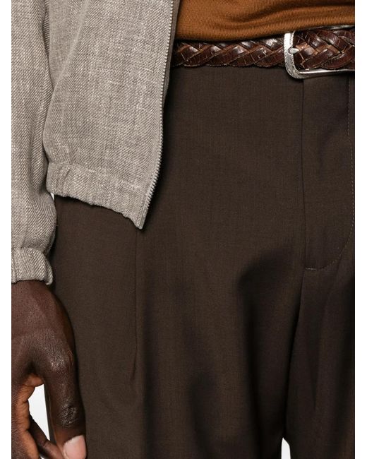 Briglia 1949 Black Pleated Turn-Up Trousers for men