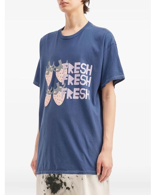 WESTFALL Blue Strawberry-Graphic T-Shirt for men