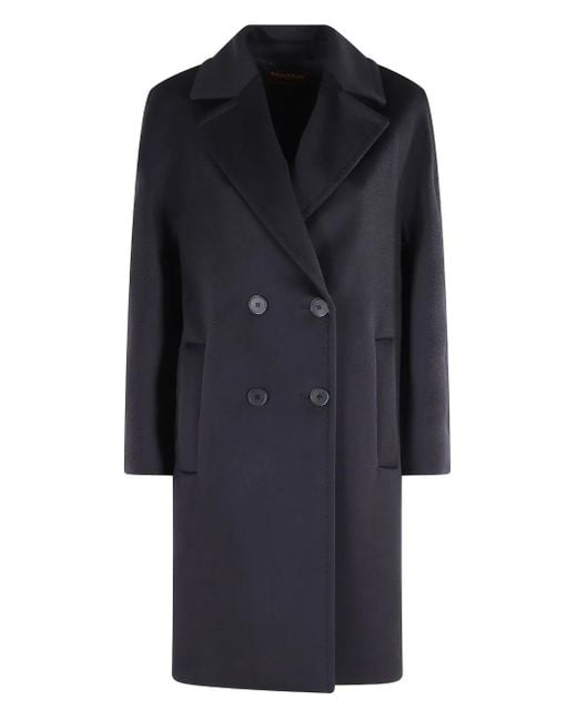 Double-breasted wool coat Max Mara de color Blue