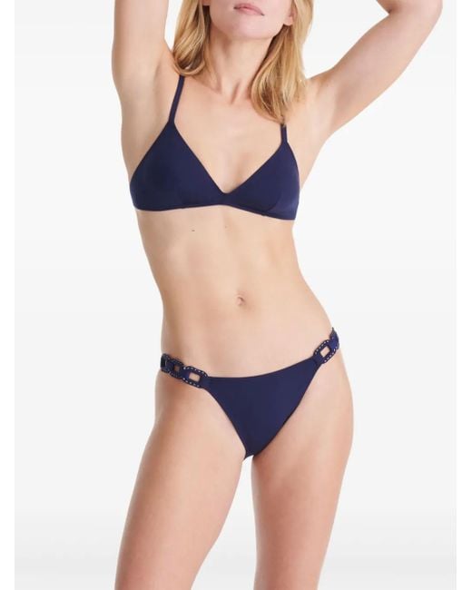 Eres Blue Tourbillon Triangle Bikini Top