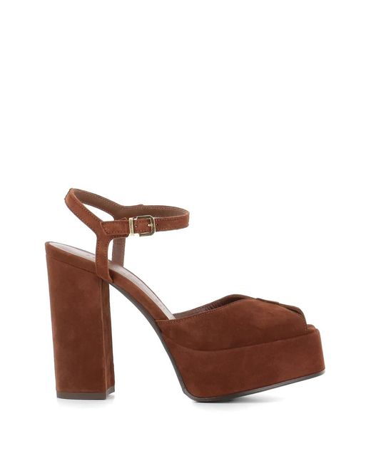 Sergio Levantesi Brown Suede Platform Sandals