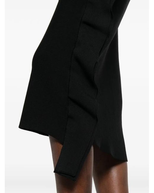 Liviana Conti Black Ruffled-Detail Midi Skirt