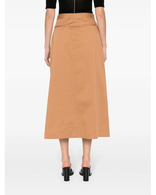Fabiana Filippi Natural Pleat-Detailing Maxi Skirt