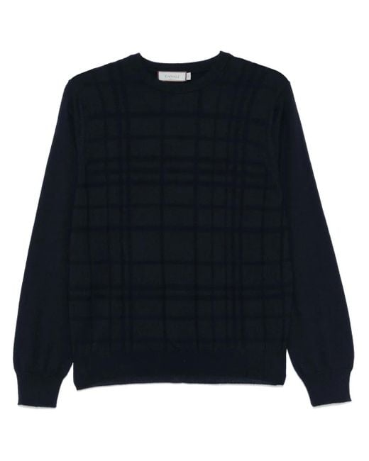 Canali Blue Merino-Wool Sweater for men