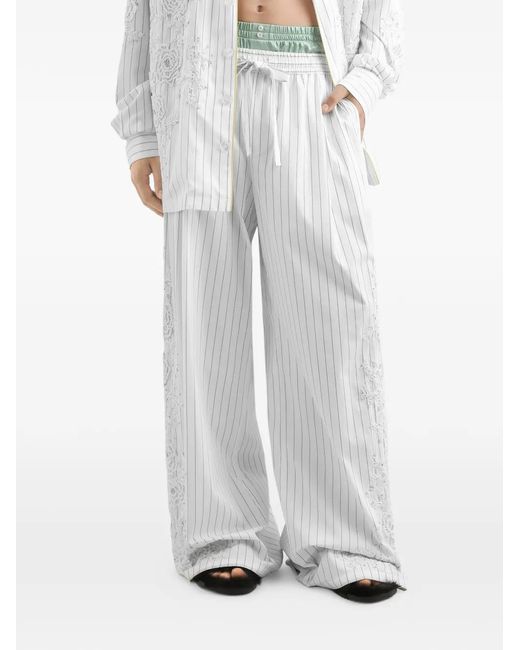 Pantalones vanity con bordado Dolce & Gabbana de hombre de color White