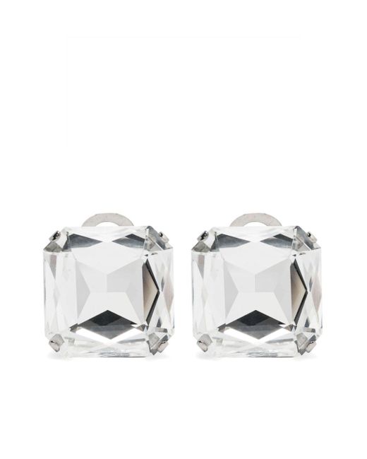 Moschino Metallic Crystal-embellished Clip-on Earrings
