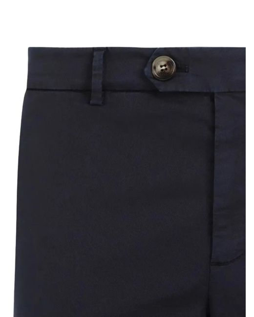 Brunello Cucinelli Blue Buttoned Trousers for men