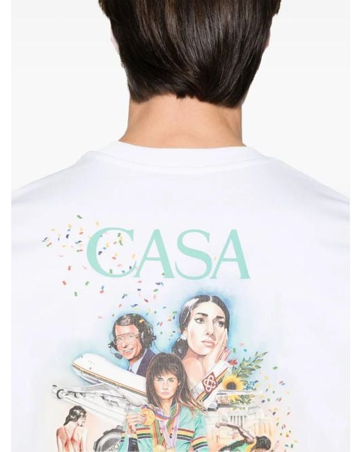 Casablanca Printed T-Shirt in White für Herren