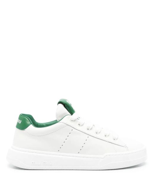 Baskets En Cuir À Logo Embossé Miu Miu en coloris Multicolor