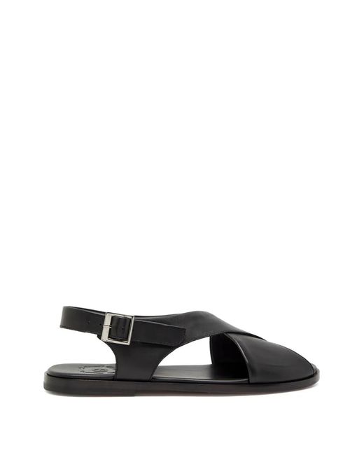 GRENSON Black Micah Leather Sandals for men