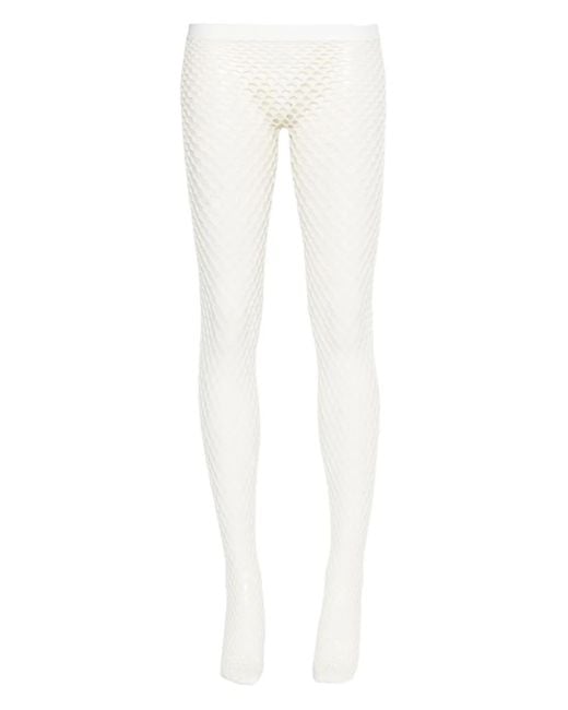 Wardrobe NYC White Fishnet Tights