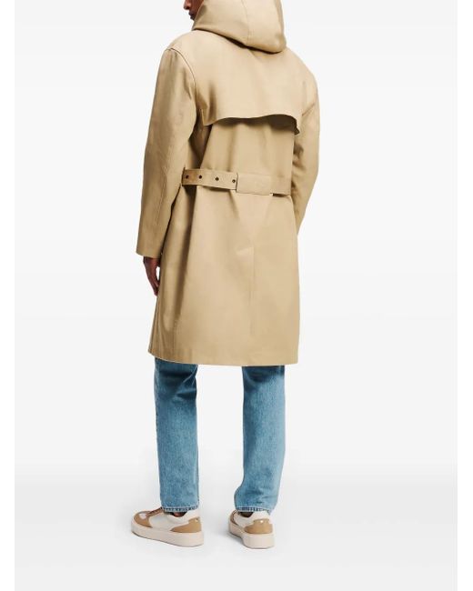 Karl Lagerfeld Natural Cotton Trench Coat for men