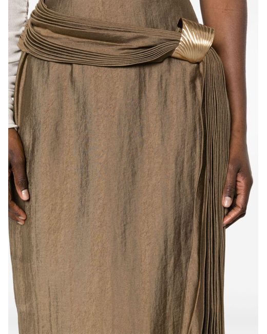 Cult Gaia Natural Caroline Draped-detailed Skirt