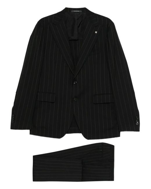 Tagliatore Black Pinstripe Suit for men