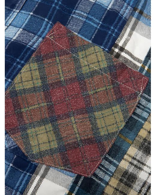 Needles Blue 7 Cuts Patchwork Shirt for men