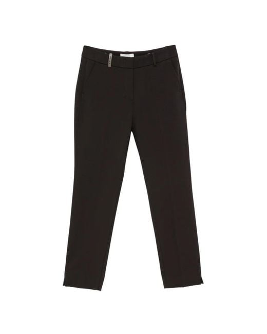 Peserico Black Logo-Plaque Trousers