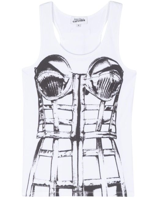 Jean Paul Gaultier White Cage Top
