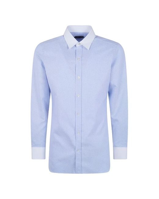 Camisa Con Cuello Tom Ford de hombre de color Blue