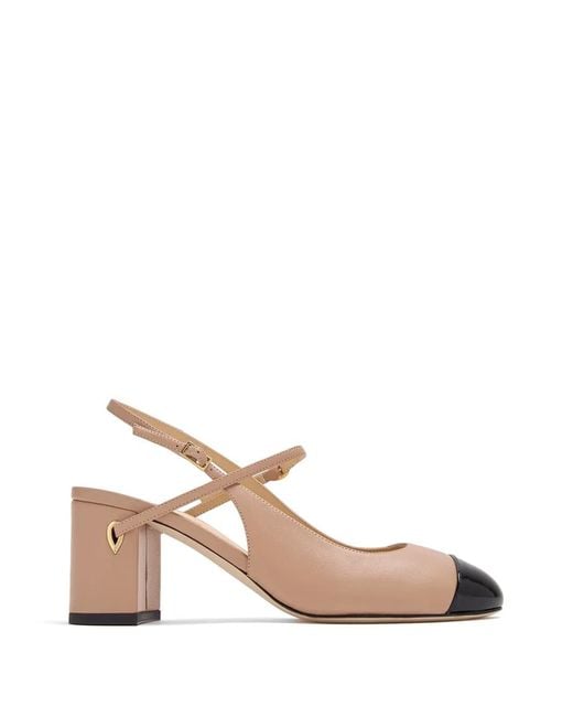 JENNIFER CHAMANDI Natural Mattia Slingback Pumps