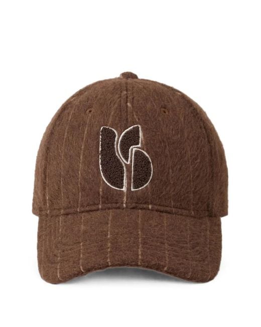 Ba&sh Brown Hugo Pinstriped Baseball Cap
