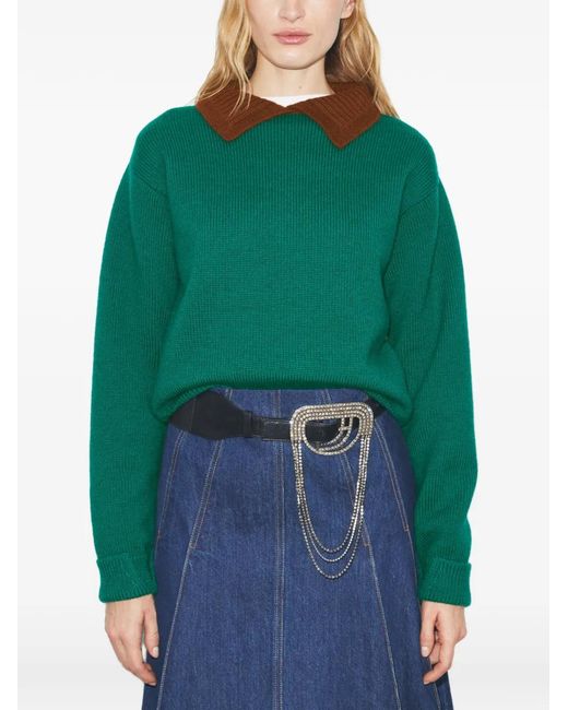 Jersey Con Cuello Tory Burch de color Green
