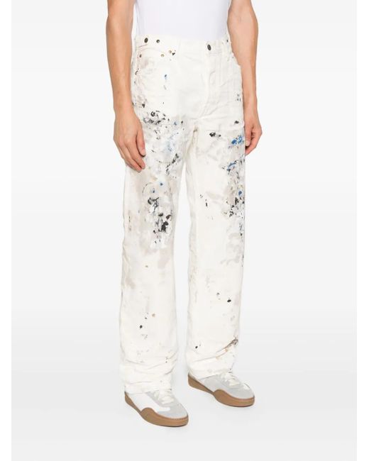 Mastercraft Union White Paint-Splatter Jeans for men