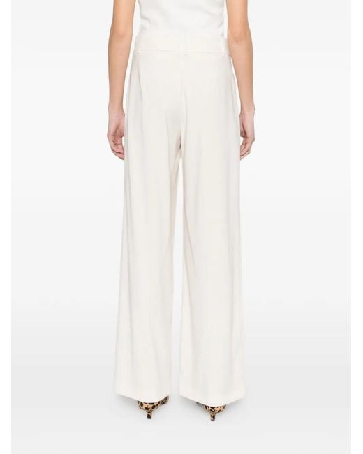 Patrizia Pepe White Button Pleated Trousers