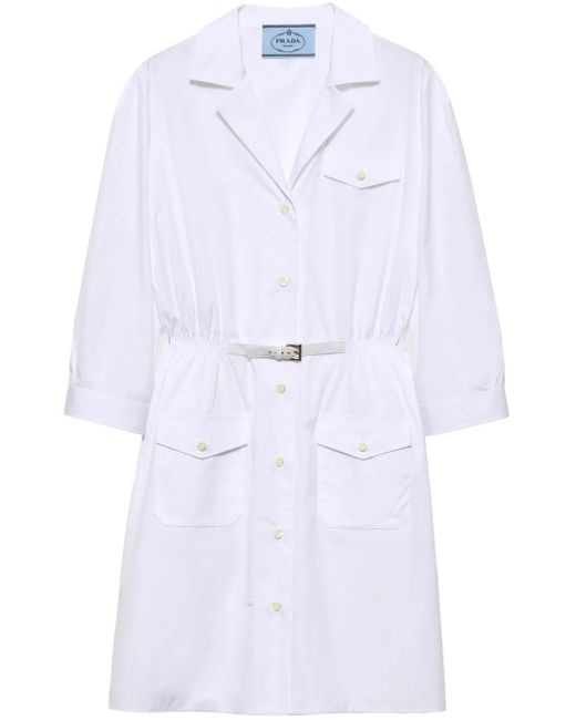 Prada White Poplin Mini Dress