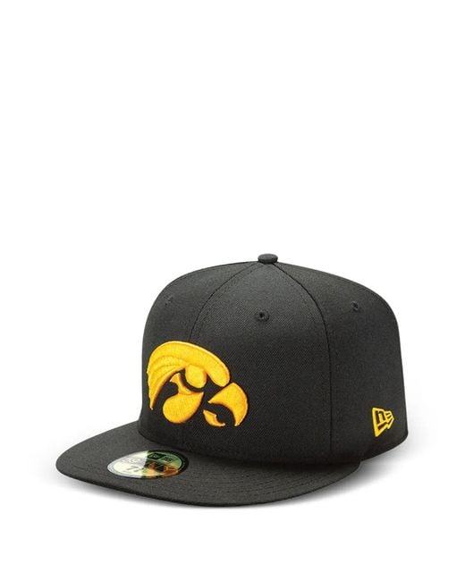 KTZ Black 59Fifty Iowa Hawkeyes Logo Fitted Cap for men