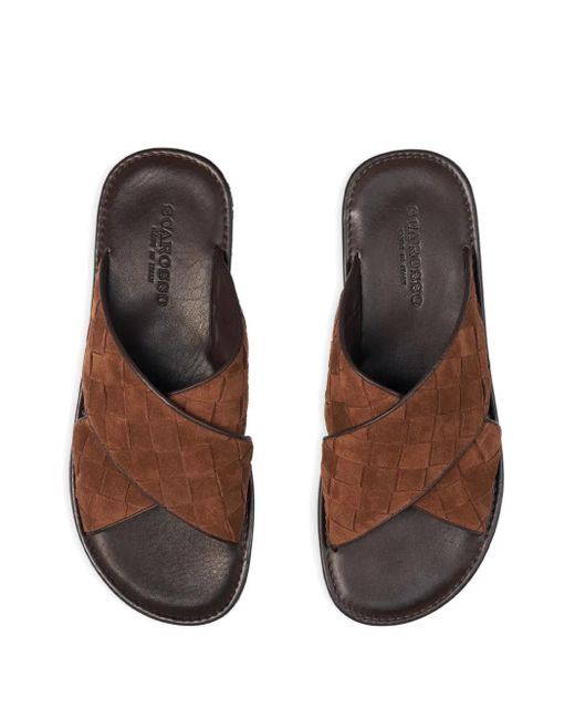 Scarosso Brown Ettore Slides for men