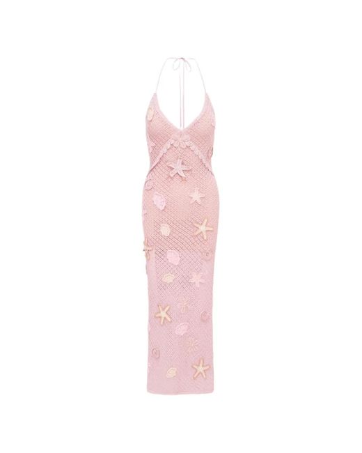 LoveShackFancy Pink Macie Maxi Dress