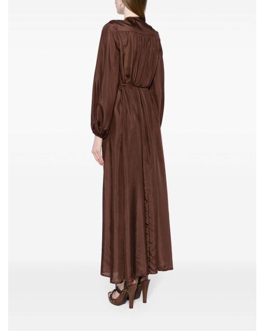 Robe longue August en soie Zimmermann en coloris Brown