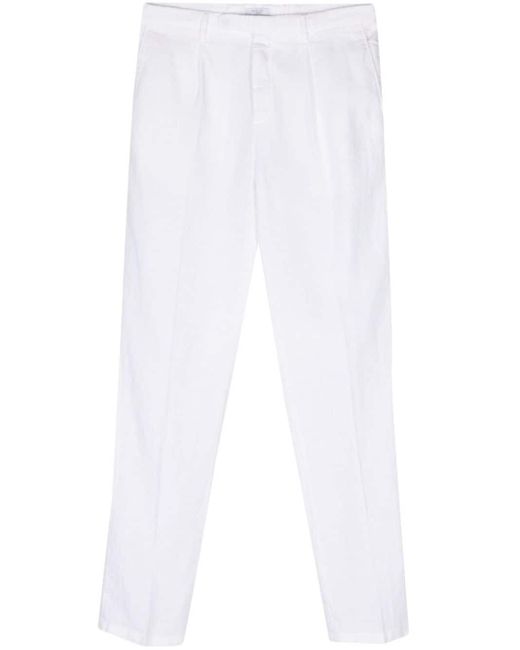 Boglioli Tapered-Hose aus Leinen in White für Herren