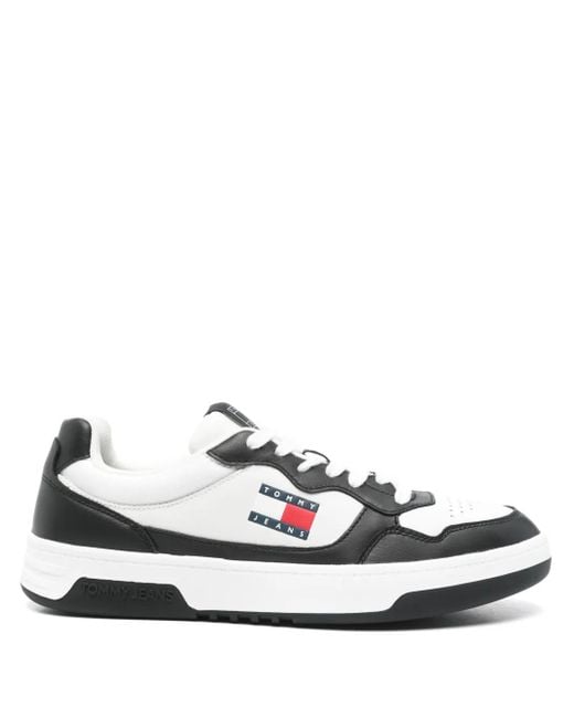 Tommy Hilfiger White Panelled Logo-Patch Sneakers for men