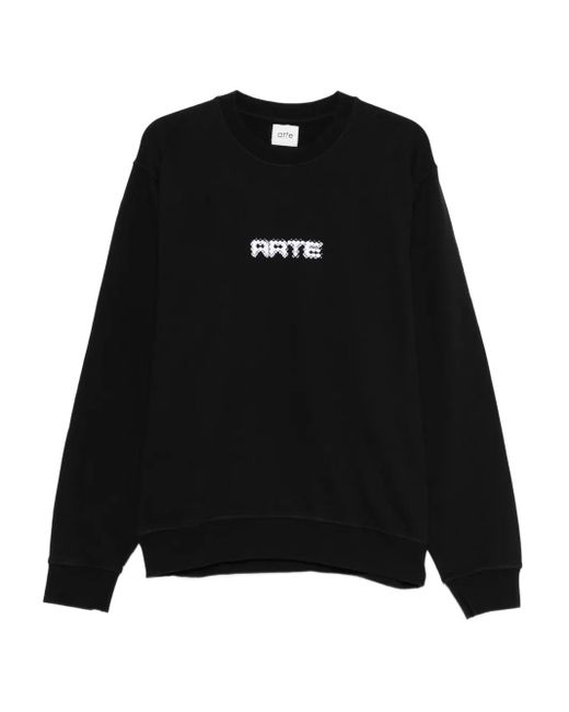 Arte' Black Logo-Print Sweatshirt for men
