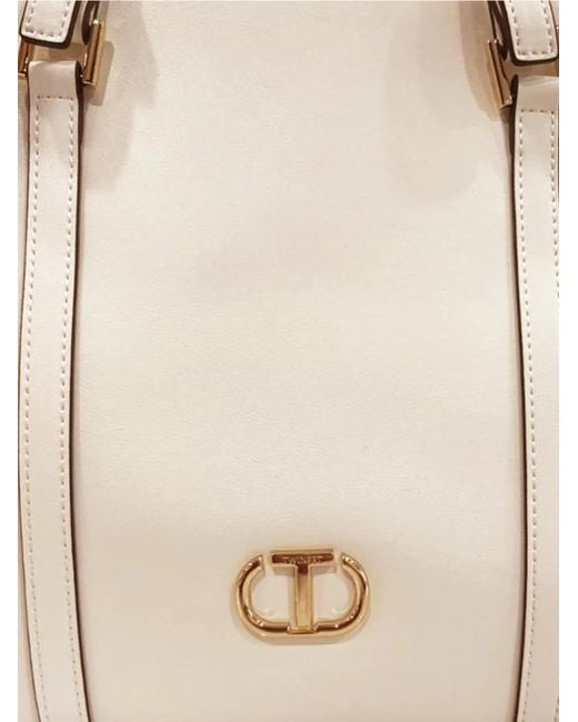 Twinset Natural Logo-Plaque Shoulder Bag