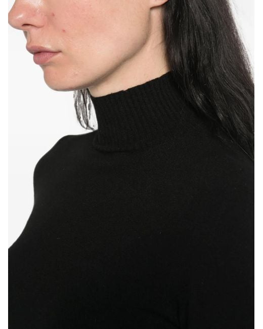 ERMANNO FIRENZE Black High-Neck Ribbed-Trim Sweater