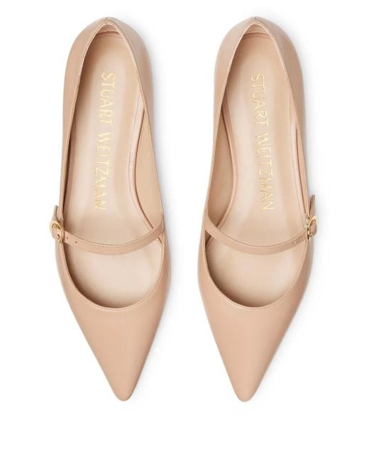 Stuart Weitzman Pink Emilia Ballerinas Mit Spitzer Kappe