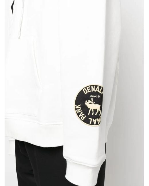 OAMC White Logo-Embroidered Drawstring Hoodie for men