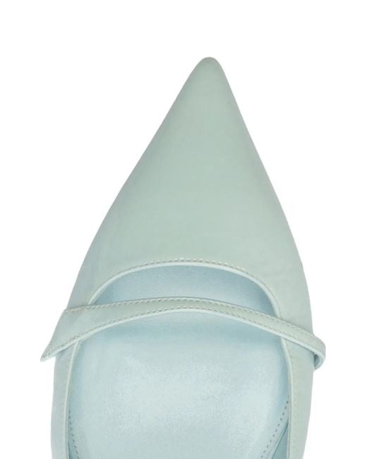 Alexandre Birman Blue Tita Pointed-Toe Straps-Detail Flat Sandals