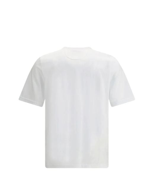 Cruna White Crew-Neck Patch Pocket T-Shirt for men
