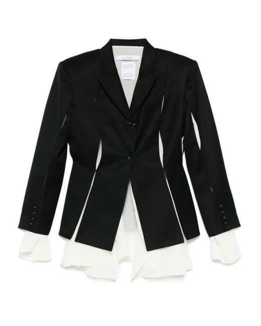 ROKH Black Cut-Out Layered Blazer