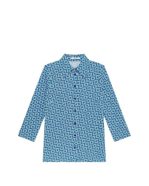 Maliparmi Blue Chemise À Motif Géométrique