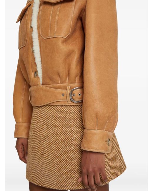 Ermanno Scervino Brown Jacke mit Shearling-Kragen