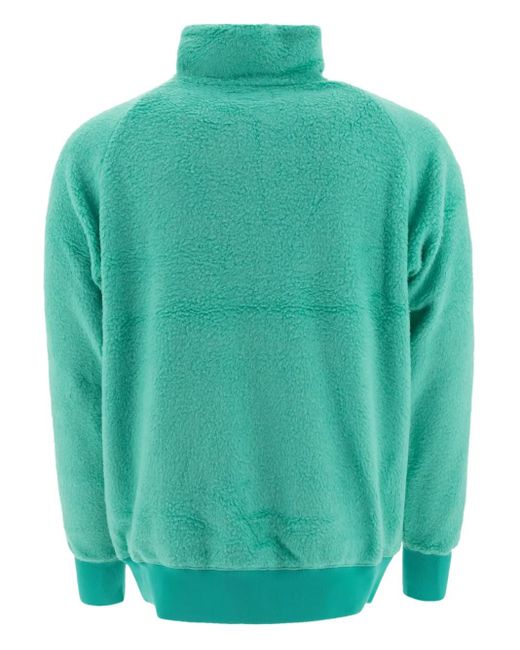 Beams Plus Green High-Neck Fleece Sweater for men