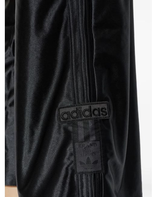 Adidas Black Logo-Patch Satin-Finish Shorts