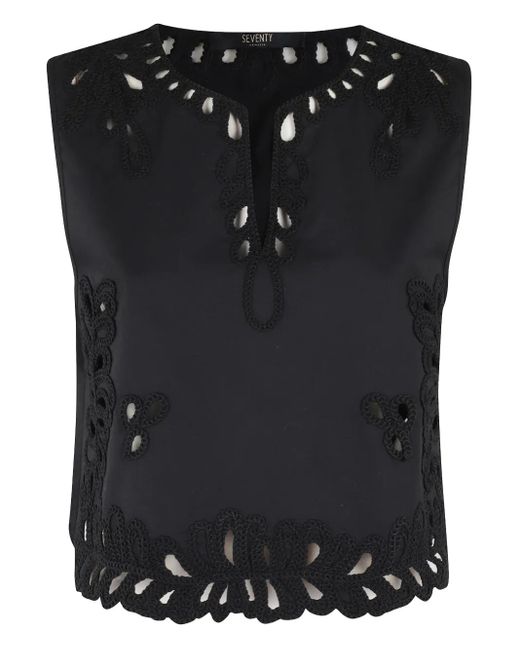 Seventy Embroidered Blouse Black